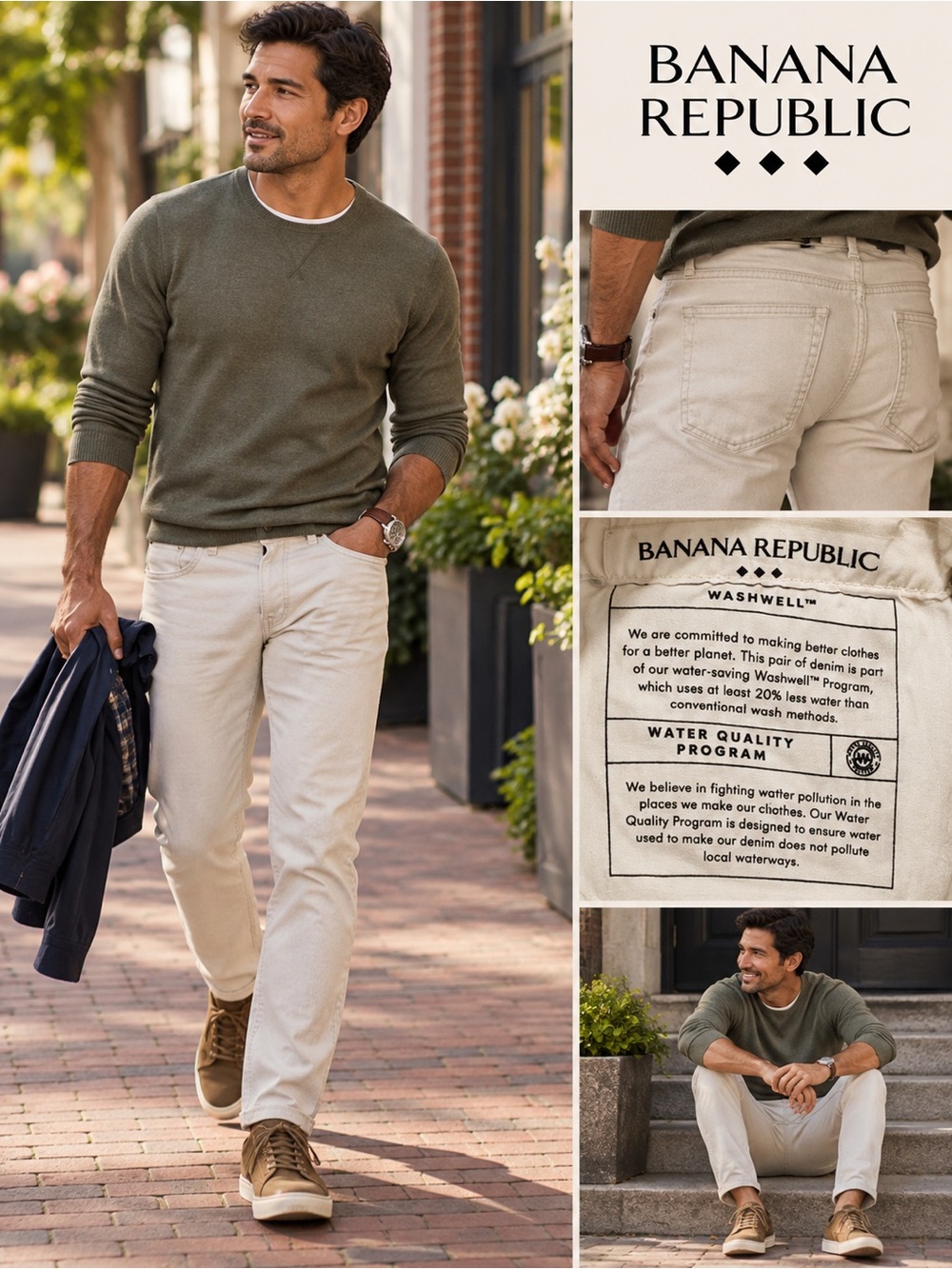 Banana Republic Slim White Jeans for Men